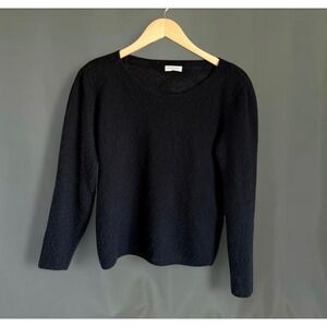 Maison Ullens Black Cashmere Silk Crew Neck Long Sleeve Sweater Women Small
